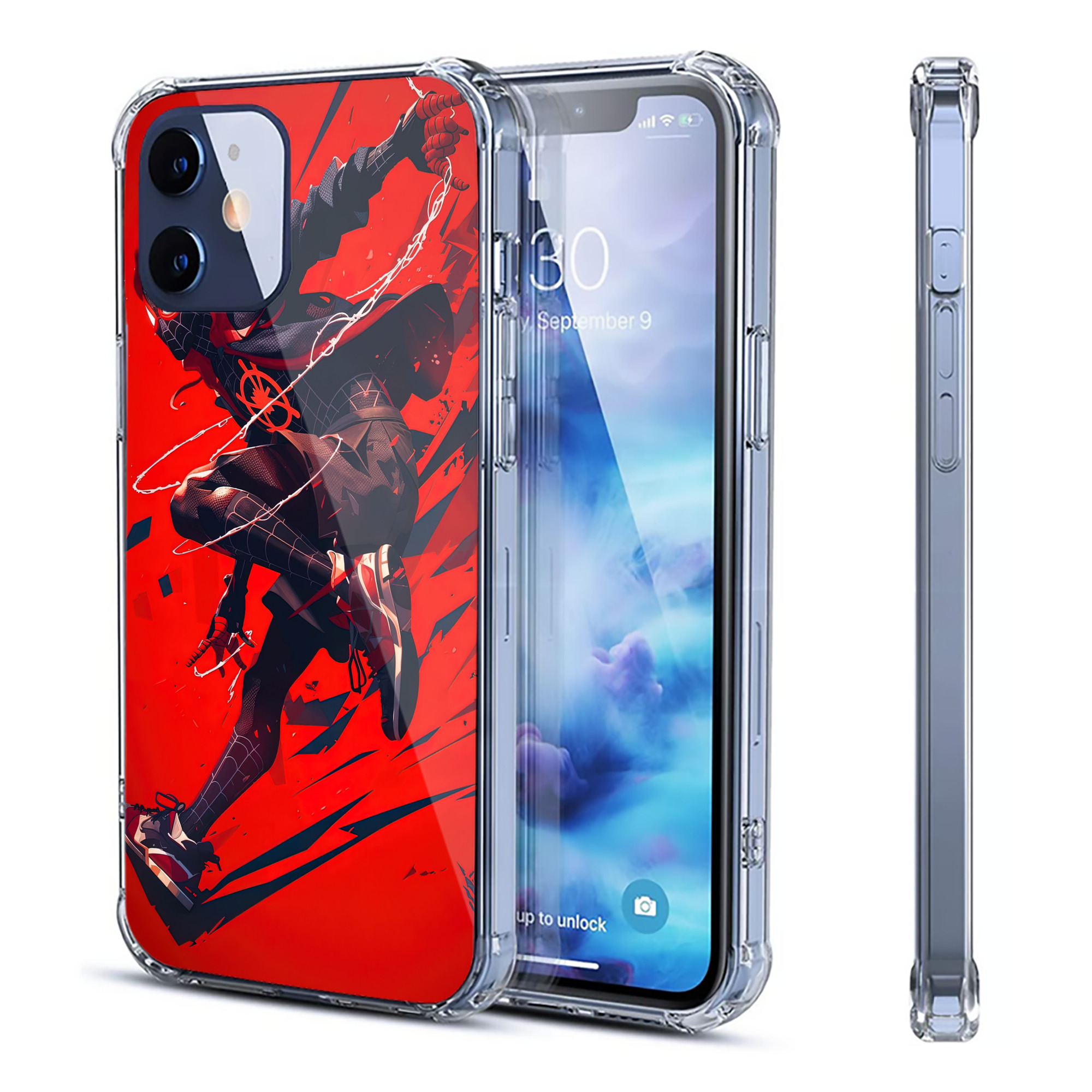 （画像用） Spider Man スパイダーマン 【iPhone 12シリーズ対応】透明スマホケース（クリアソフトケース）